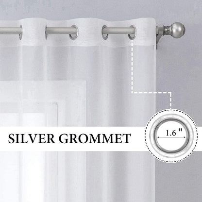 MIULEE Sheer Curtains - Elegant Lightweight Grommet Drapes for Light Filtering | 84 Inch, White, 2 Panels Set