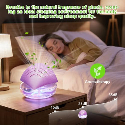 Purple Water Filter Air Washer with Essential Oil Diffuser & LED Mood Light - Home & Office