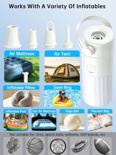 Portable Air Pump for Inflatables with RGB Camping Light & 2000mAh Battery