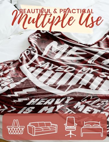 Heavy Metal Gift Throw Blanket 50x65 - Soft Flannel Gift for Rock Fans