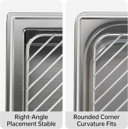 2PCS Stainless Steel Corner Sink Rack - Triangle Dish Drying Organizer for Kitchen Counter