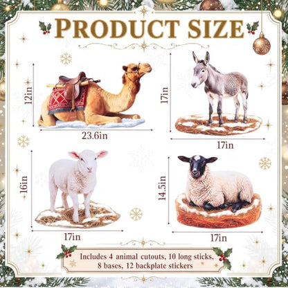 Christmas Nativity Cardboard Cutouts Set - Stable Scene Decor for Church & Holiday Events