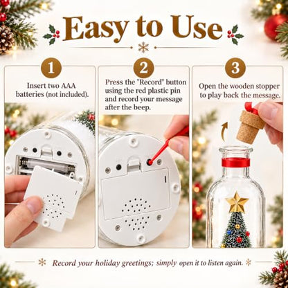 Recordable Christmas Tree Ornament with Voice Message Snow Scene