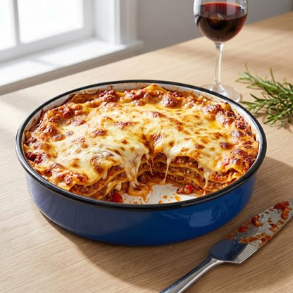 12 Inch Enamel Roasting Pan for Oven, Stovetop & Dishwasher Safe