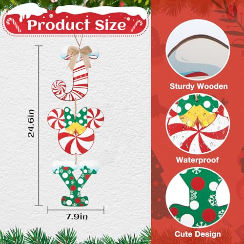 Christmas Joy Door Sign Decorations Wooden Wall Hanging for Holiday Home & Porch