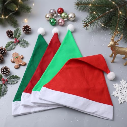 Multicolor Santa Hats Non Woven Christmas Holiday Party Hats - Pack of 100