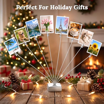 Silver 8 Branch Money Tree Gift Holder with Clips - Tabletop Decor