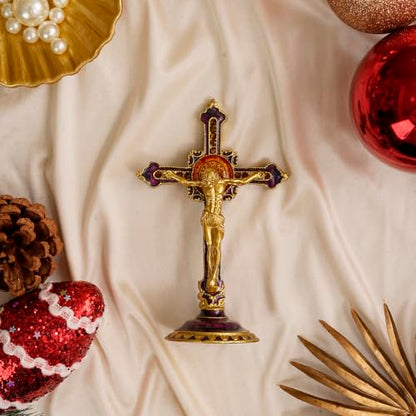 Standing Crucifix Jesus Christ Tabletop Cross Statue Catholic Religious Decor