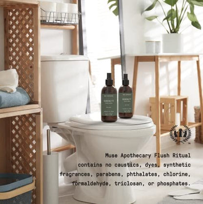 Muse Apothecary Flush Ritual - Aromatic & Refreshing Toilet Spray, Use Before You Go, 2 oz, Infused with Natural Essential Oils - Bergamot + French Lavender + Sandalwood