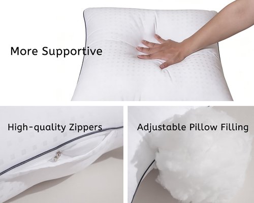 Tusavi 18"x18" Pillow Inserts Set of 2 with 100% Cotton Cover Decorative Square Throw 18 Pillows for Couch, Sofa and Bed - White(2, 18x18)