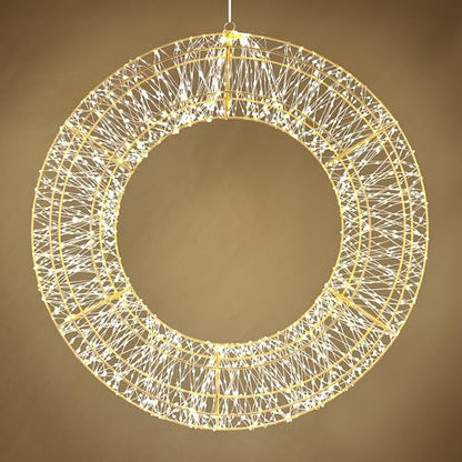 Large Micro LED Christmas Wreath 27 Inch Indoor Outdoor Holiday Decor