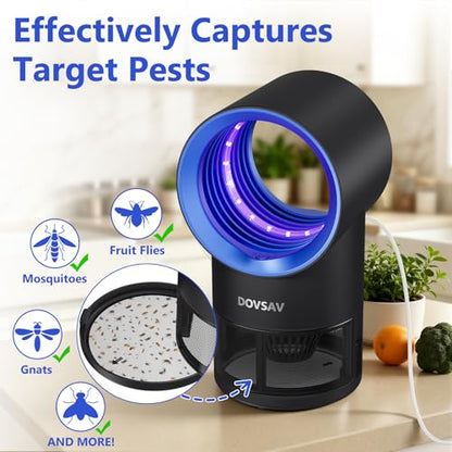 Blue Fruit Fly Trap Indoor with Suction & Timer - Pest Control Device
