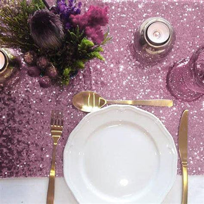 Pink Sequin Table Runner 12x72 Inches Pack of 2 Sparkly Party Decor