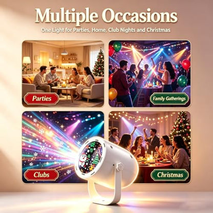 Christmas Projector Lights 2-Pack with 9 Dynamic Snowflake & Holiday Patterns - USB Powered, Indoor & Outdoor Decor