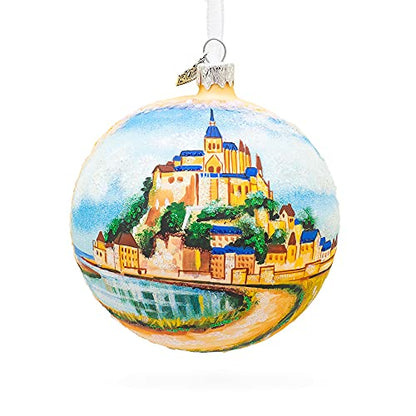 Hand-Painted German Glass Christmas Ornament with Italian Art Decor - 4 Inch