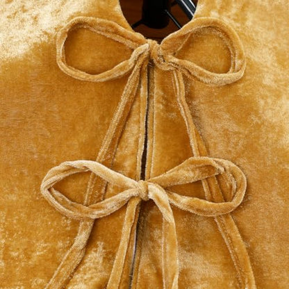 Gold Camel Velvet Christmas Tree Skirt 24 Inch Holiday Decor - Variation of THIS listing