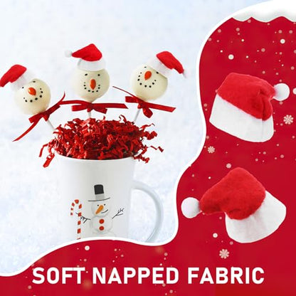 Mini Santa Claus Hat Party Decor for Lollipops, Christmas Candy Accessories, 30 Pcs