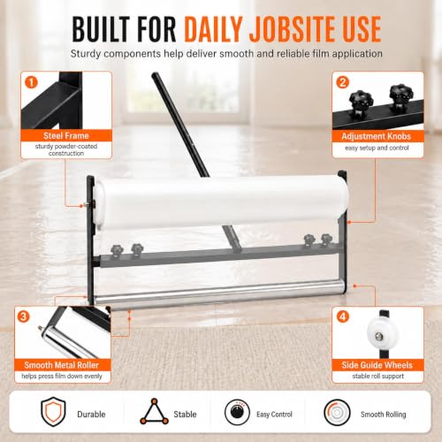 Adjustable Carpet Protection Film Applicator 24-36 Inch Rollers for Floors