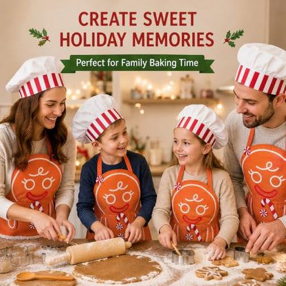 Gingerbread Apron Set for Women Halloween Christmas Costume Baking Accessories