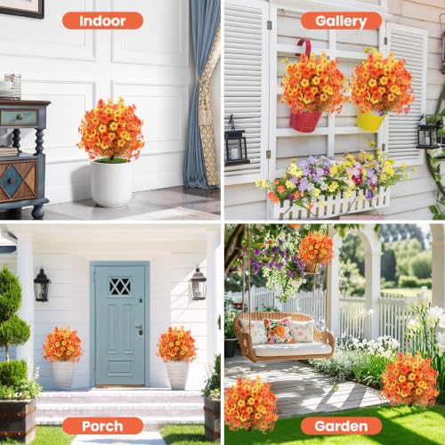 2pc Artificial Fall Topiary Ball Flowers - 20 Inch Violet Outdoor Decor