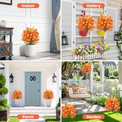 2pc Artificial Fall Topiary Ball Flowers - 20 Inch Violet Outdoor Decor