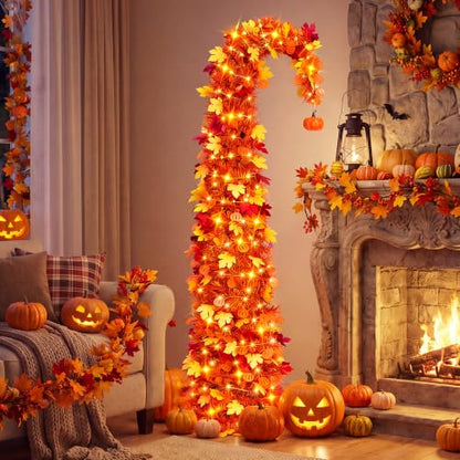 5ft Pop Up Maple Tree with 100 LED Lights Halloween Fall Decor - Variation of This Listing