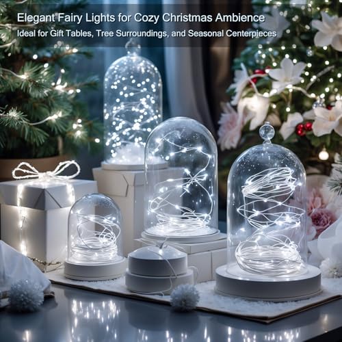 12 Pack LED Fairy Lights - 7ft Cool White String Lights for DIY Crafts & Decor