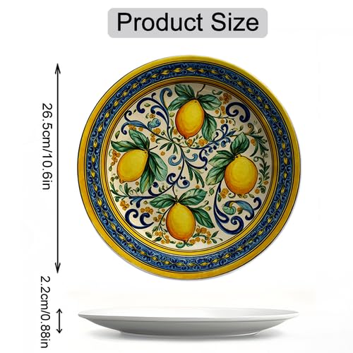 10 Inch Lemon Fruit Decorative Wall Plate - Summer Wobble-Plate Display with M Hanger
