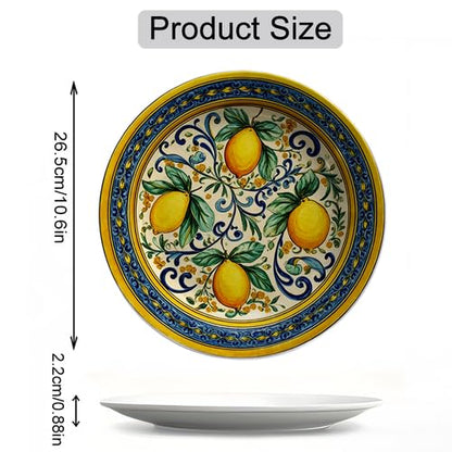 10 Inch Lemon Fruit Decorative Wall Plate - Summer Wobble-Plate Display with M Hanger