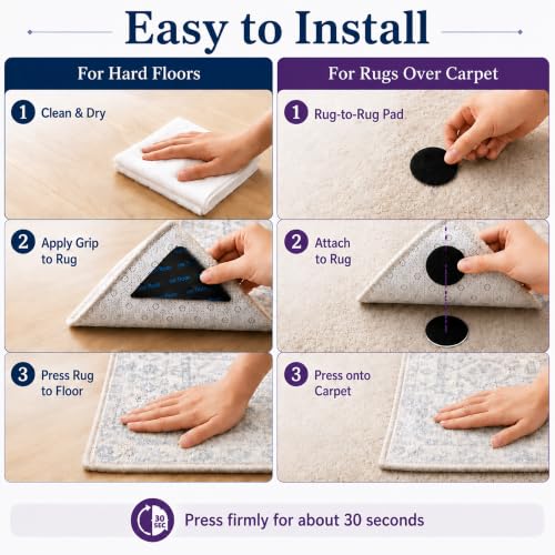 28PCS Carpet Rug Corner Grippers Non Slip Anti Curl Rug Stoppers