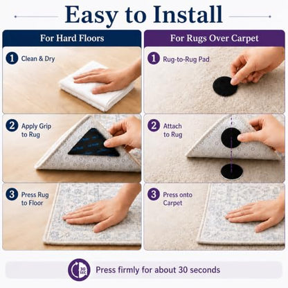 28PCS Carpet Rug Corner Grippers Non Slip Anti Curl Rug Stoppers