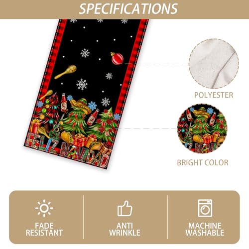 Christmas Table Runner 13x72 Inch Seasonal Holiday Home Decor