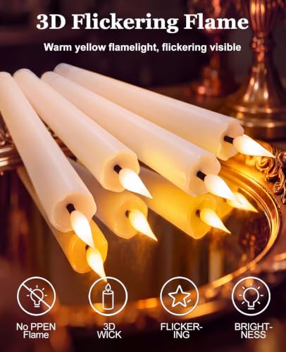 6 Pack Battery Operated Window Candles with Sensor Dusk to Dawn & Timer