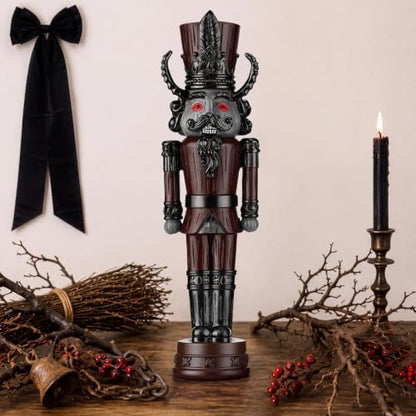 Gothic Krampus Nutcracker Figurine - Dark Holiday Christmas Decor