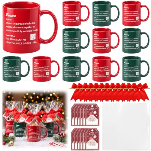12 Pack Christmas Coffee Mug Gift Set with