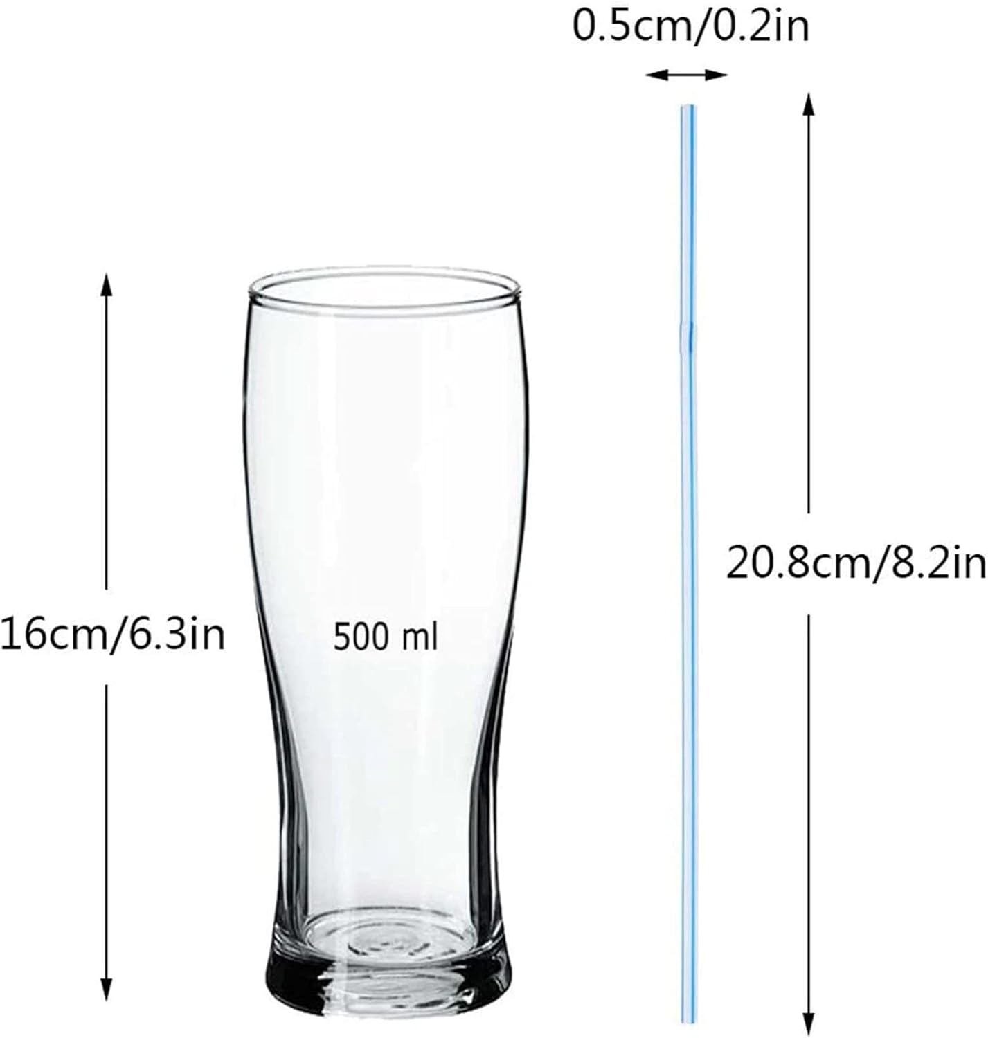 Skiennix 600pcs Plastic Drinking Straws - Flexible 8" Stripes in Multiple Colors for All Beverages