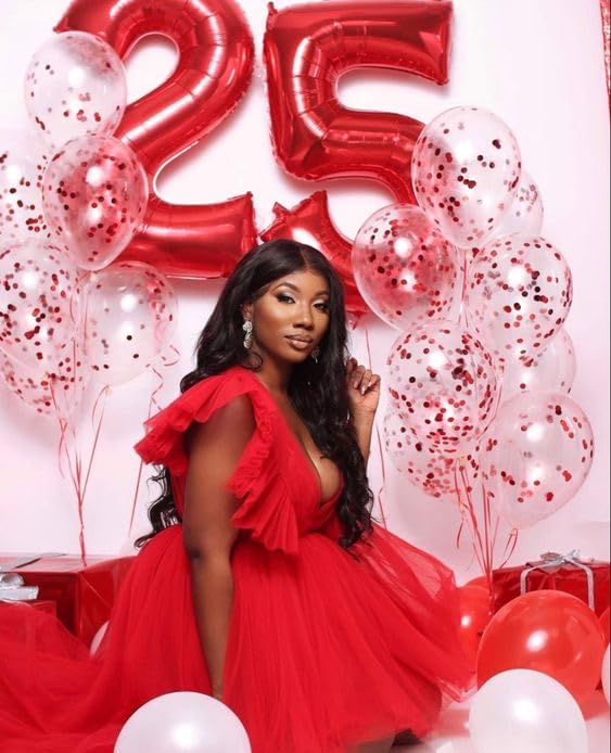 Red Number 2 Balloon - 40 Inch 2nd Birthday Decoration for Toddlers | Sparkling Party Decor