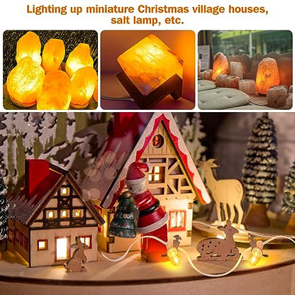 Christmas Village Lights Set - 10 Warm White C7 LED Bulbs for Holiday Decor