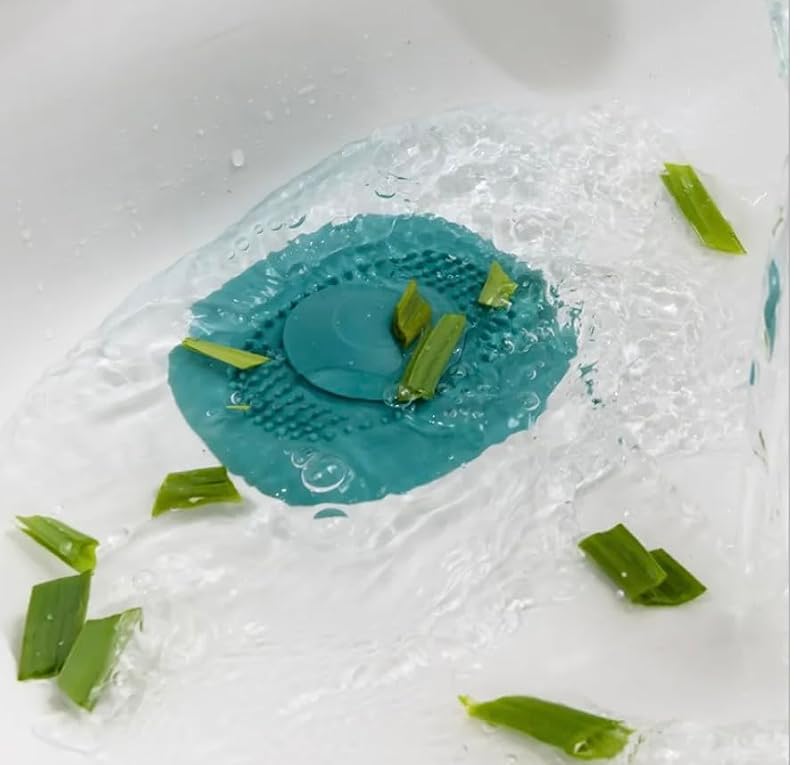 2-in-1 Silicone Shower Drain Cover & Stopper - Hair & Debris Trap