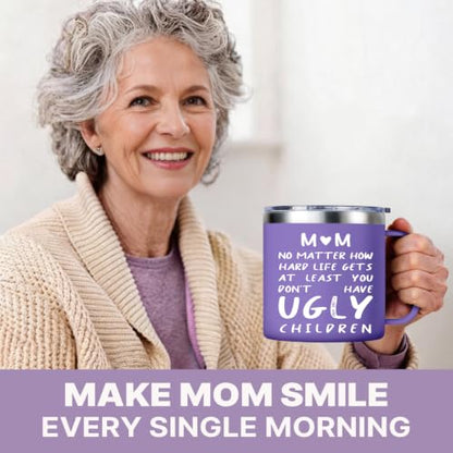 Purple Mom Birthday Gifts Funny Tumblers for Mothers Day Christmas