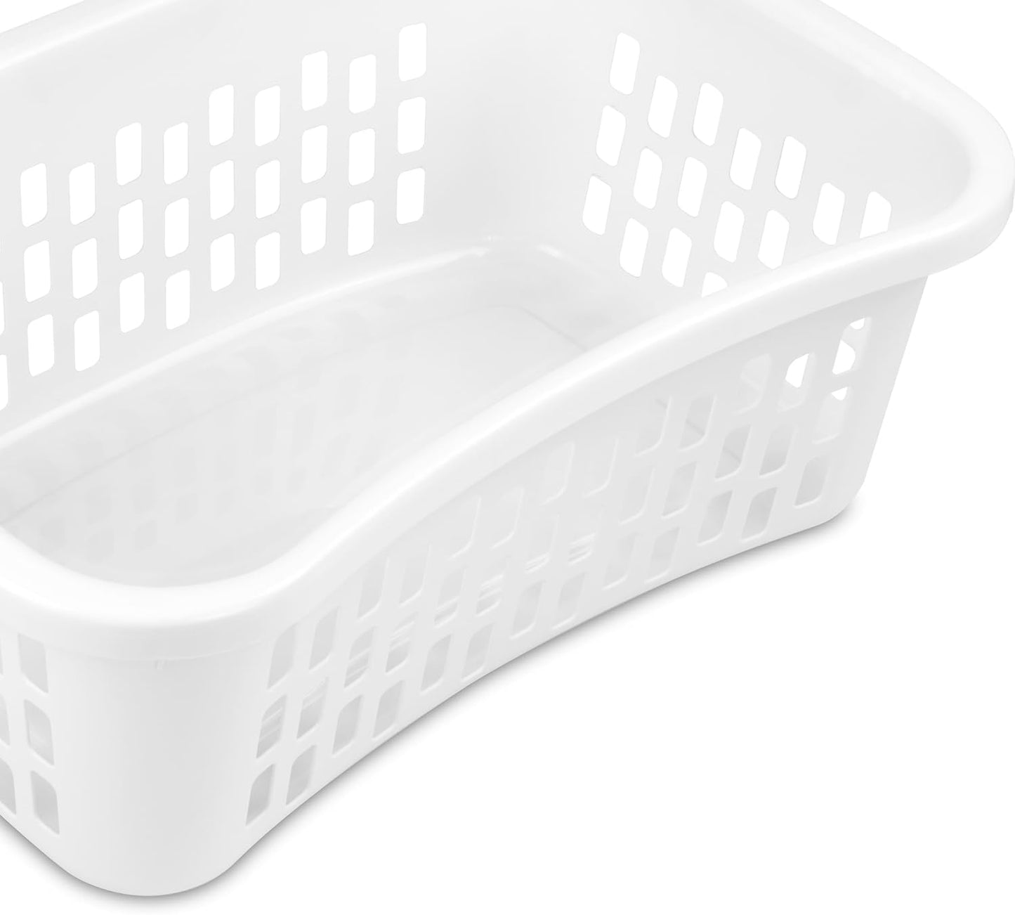 Sterilite Laundry Basket - 6 Pack Plastic Hamper with Comfort Grip Handles | 1.5 Bushel Capacity, White