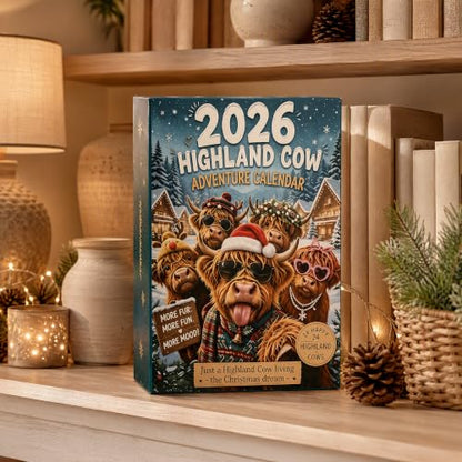 24 Days Highland Cow Advent Calendar - Festive Christmas Countdown #D
