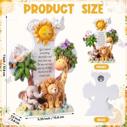 God Created Everything Wall Cross - 7 Inch Resin Religious Decor