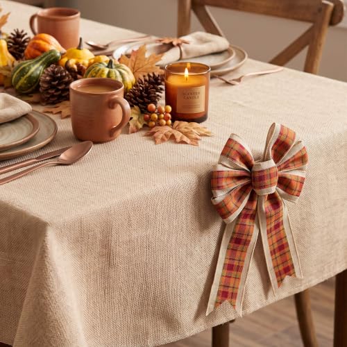 Fall Bows for Wreaths Set of 2 - Farmhouse Thanksgiving Plaid Decorations