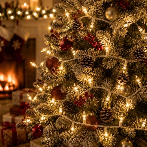 50 Count Warm White Christmas String Lights - 12Ft Indoor & Outdoor Decor