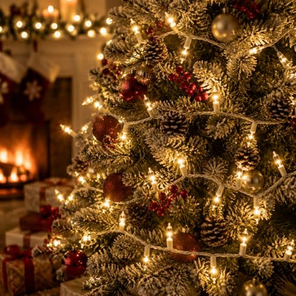 50 Count Warm White Christmas String Lights - 12Ft Indoor & Outdoor Decor