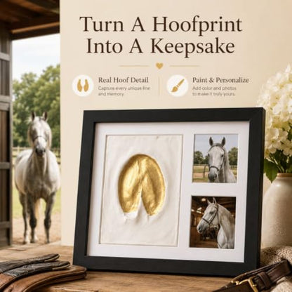 Horse Hoofprint Clay Kit with Frame & Paint Set - Black Variation
