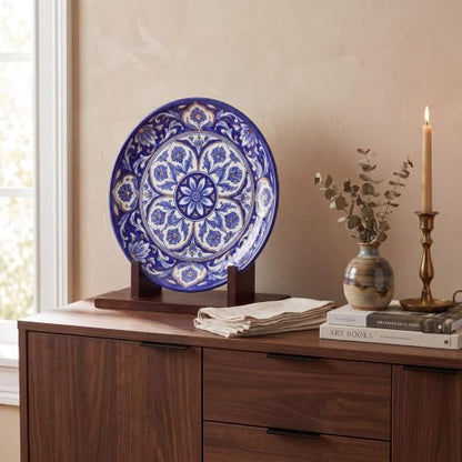 Wood Plate Display Stand - 8.66 x 5.12 x 7.87 Inches, Decorative Easel