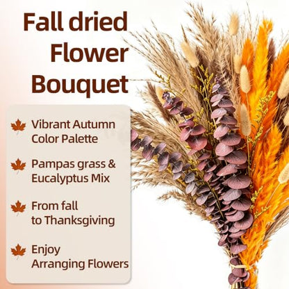 Fall Pampas Grass and Eucalyptus Bouquet - Boho Home Decor