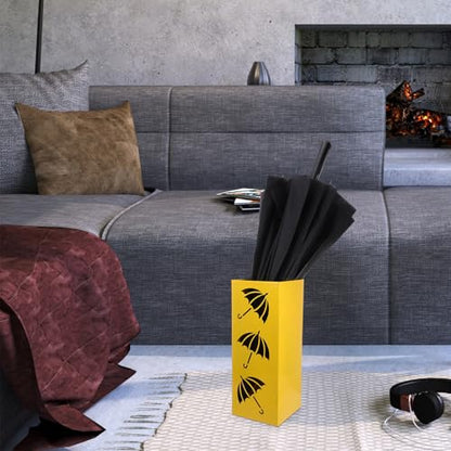 Round Metal Umbrella Stand for Entryway Storage - Iron Holder, Stable Base, Large Capacity